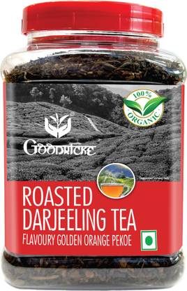 Goodricke Roasted Organic Darjeeling | 100% Organic Whole Leaf Plain, Unflavoured Black Tea Mason Jar