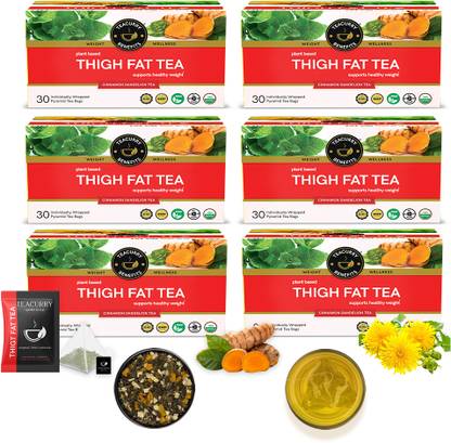 TEACURRY Thigh Fat Burn Tea - Reduce Thigh Fat for Men and Women Assorted Herbal Tea Box