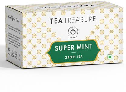 TeaTreasure Super Mint Mix for Weight Loss Whole Leaf Loose Leaves Green Tea Box