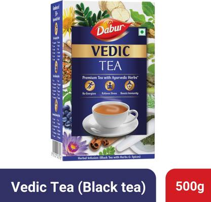 Dabur Vedic Premium Ayurvedic Herbs Black Tea Box  (500 g) at Rs. 195