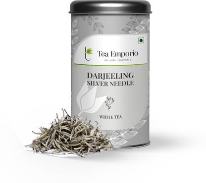 Surajmukhi Tea Pvt. Ltd. Tea Emporio Darjeeling Silver Needles White Tea - 50g | Darjeeeling White Tea Unflavoured White Tea Tin