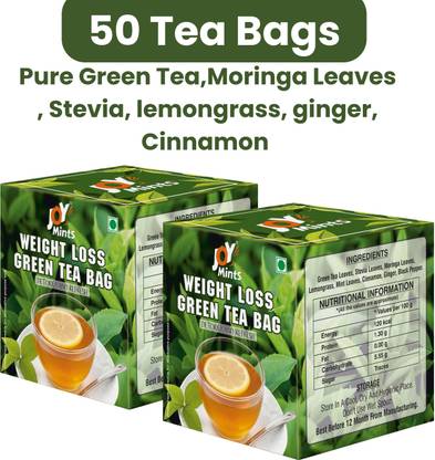 joy mints Weight Loss Green Tea | Natural | Mint | 50 Tea bags Mint Green Tea Bags Box