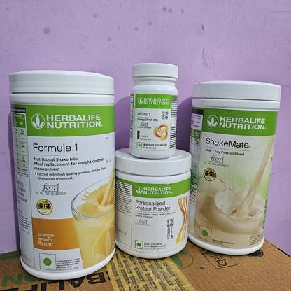 HERBALIFE F-1 ORANGE SHAKE &PROTEIN POWDER 200GM &SHAKEMATE & ENERGY DRINK ELAICHI AFRESH Herbal Tea Box
