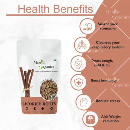 ManHar Organics Licorice Sticks| Mulethi stick | Licorice Root Sticks | Glycyrrhiza Glabra Liquorice Herbal Tea Pouch