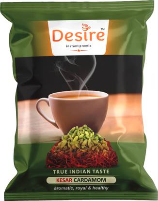 Desire Kesar Cardamom instant premix tea for manual and vending machine usage Saffron, Cardamom Tea Pouch 500Gms Saffron, Cardamom Tea Pouch