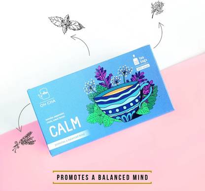 Oh Cha Green Tea, CALM | Stress Relieving Tea, Boosts Nervous System, Eases Anxiety | Green Tea Bags Box