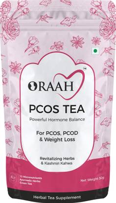 oraah PCOS, PCOD Kashmiri Kahwa Green Tea with Ayurvedic Herbs and Multivitamins for Hormonal Balance, Weight Management, Regular Periods Herbal Tea Pouch Herbal Tea Pouch
