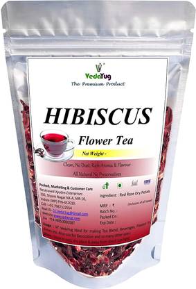 VY VedaYug Hibiscus Flower Herbal Tea |Caffeine Free Tea |Used Iced Tea Cocktails, Mocktail Hibiscus Herbal Tea Pouch