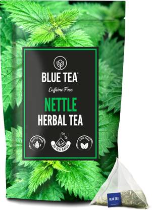 BLUE TEA Nettle Herbal Tea - 30 Pyramid Tea Bags || ANTI-INFLAMMATORY TEAS || Herbs Herbal Tea Bags Pouch