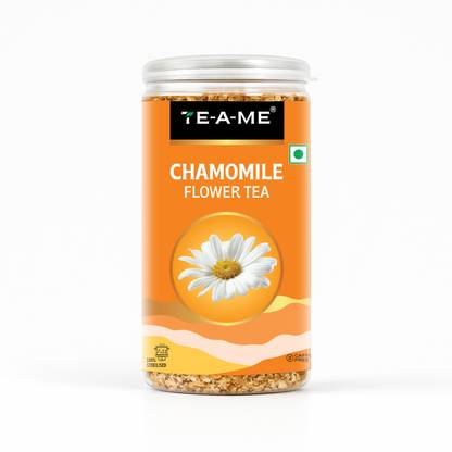 TE-A-ME Chamomile Tea - 100gm | 100% Chamomile Flower | Promotes Relaxation & Sleep | Herbal Tea Plastic Bottle