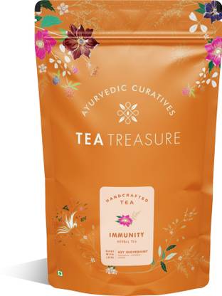 TeaTreasure Immunity Booster Lemon Grass, Ginger, Liquorice, Tulsi Herbal Tea Pouch