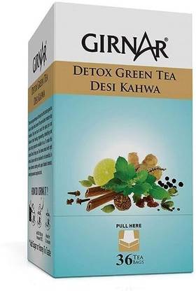 Girnar Desi Kahwa DETOX Tea - 36 Tea Bags Green Tea Bags Box