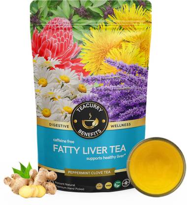 TEACURRY Fatty Liver Tea - Helps with Abdominal Swelling, Ascites, Enlarged Vessels Assorted Herbal Tea Pouch