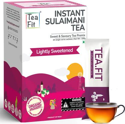 TeaFit Bye Bye Bloat Sulaimani Tea Premix | Sweet & Salty Digestive Black Tea Spices Instant Tea Box