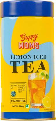 Guppy Mom's Lemon Iced Tea Powdered Sugar-Free Aromatic Summer Drink Pack of 1 Tea Tin