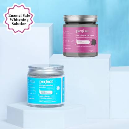 Perfora Teeth Whitening Powder Combo - Triple Mint & Activated Charcoal Teeth Whitening Kit