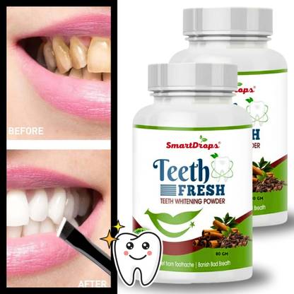 smartdrops Teeth Whitening Charcoal Powder for Stain & Yellow Teeth Removal Teeth Whitening Teeth Whitening Kit