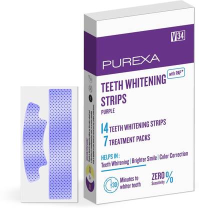 PUREXA Teeth Whitening Strips Removes Dark stains from Teeth | With Pap+ Teeth Whitening Kit
