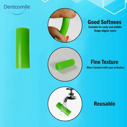 Dentosmile Chewies Seater for Invisalign Aligner Chompers Trays in Green Colour Teeth Whitening Kit