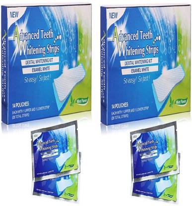Opulent Mirage Easy-to-Use Teeth Whitening Gel Strips for a Stunning Smile -14pcs (PACK OF 2) Teeth Whitening Kit