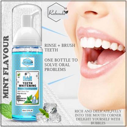 RABENDA Tooth Cleaning Mousse Bad Breath Removal Adults Oral Care Toothpaste (60 ml) Teeth Whitening liquid