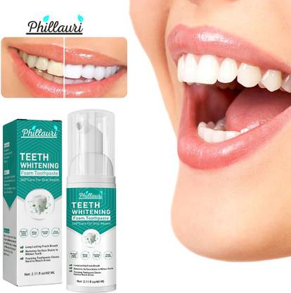 Phillauri Teeth Whitening Foam to Ultra-fine Deeply Clean Gums Intensive Stain Removal Teeth Whitening liquid