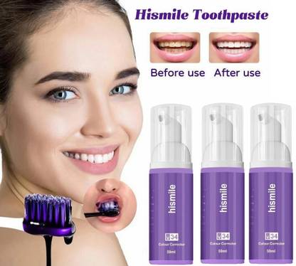house of common Hismile Teeth Whitening and Mint Cold freshness Effect (60ml) Pack of 3 Teeth Whitening liquid