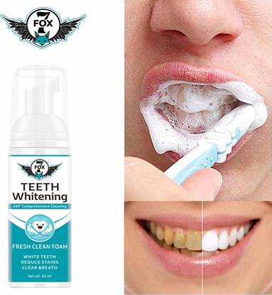 7 FOX Teeth Whitening Mousse Foam For Gutka Stain and Yellow Teeth Removal Foam- - Mint