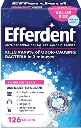 Efferdent Original Anti-Bacterial Denture Cleanser (Tablets, 126 Count) Teeth Whitening liquid