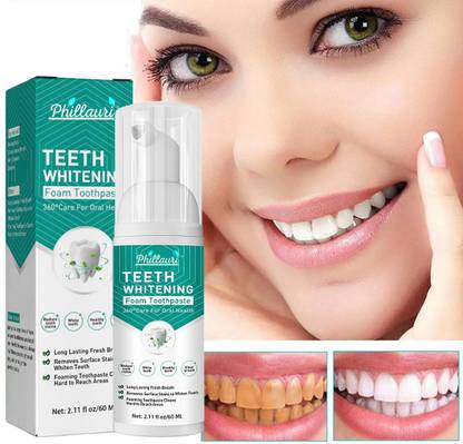 Phillauri Teeth Whitening Foam For Fresh Breath and Remove Stains - Fresh Mint Teeth Whitening liquid