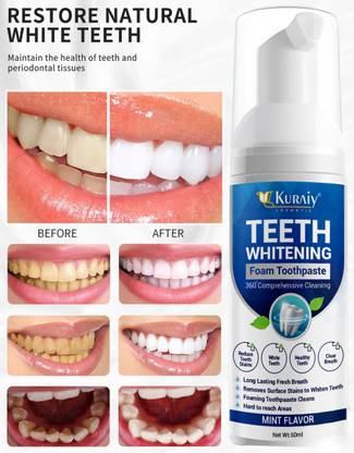 kuraiy Toothpaste Whitening Foam Mouth Wash Mousse Teeth Whitening liquid