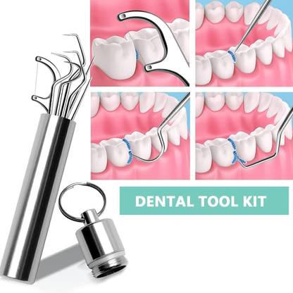 CozyCrest Stainless Steel Teeth Cleaning Tool Kit Teeth Wipe