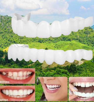 SOJITRA Snap-On Instant Flex Teeth Veneers for Top and Bottom Teeth Wipe (Pack of1) Teeth Wipe