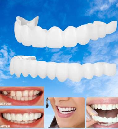 urmin Natural-Looking Clip-On Teeth Covers for Upper & Lower Teeth Teeth Whitening Kit Teeth Wipe