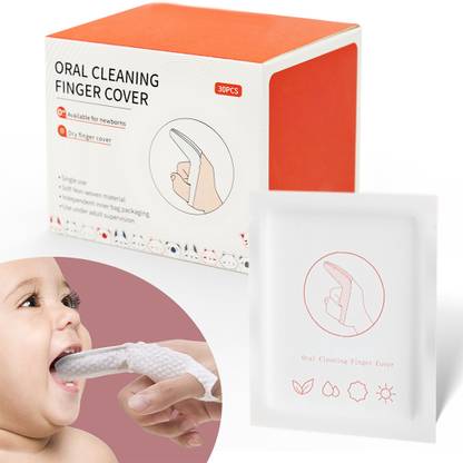 Zibuyu 30Pcs Baby Teeth Cleaning Wipes Gum Friendly Soft Baby Use Dental Wipes Finger Teeth Wipe