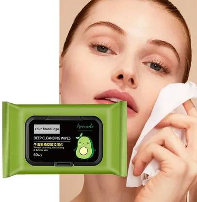 crownsmill Fresh Clean Glow makeup remover wipes 60 pcs Wet Wipes for Face Teeth Wipe