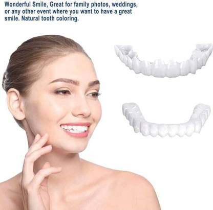 eVocative Teeth Veneers Temporary Fake Teeth Lower Bottom Teeth Wipe (Pack of1) Teeth Wipe