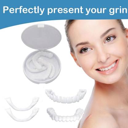 VIHAN Snap-On Instant Perfect Smile Teeth Veneers - Comfort Fit Flex Dentures Teeth Wipe