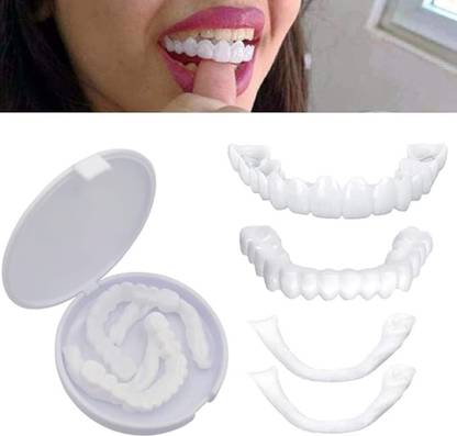 LAYYIN MART Top and Bottom Broken and Missing Tooth Snap on Instant & Confidence Smile Teeth Wipe