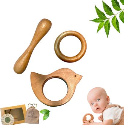 gulcasa NEEM BABY TEETHER BIRD-CIRCLE-DUMBBELL Teether