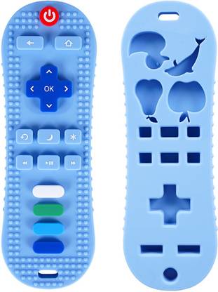 Zozobaa TV Remote Teether For 6 to 12 Months Baby, Biting Skills Development, Soothing Teether