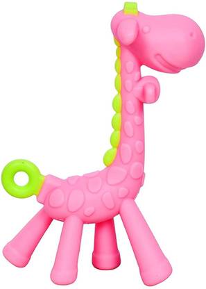 Smily Buds Giraffe Shape Food Grade| BPA Free Silicone Teething Soft Teether for Baby Teether