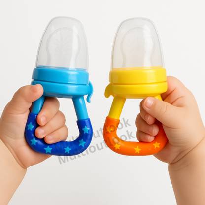 MULTIOUTLOOK Food Feeder for Baby Kids Fresh Fruit Milk Nibbler Feeding Nipple Bottles 2Pc Feeder