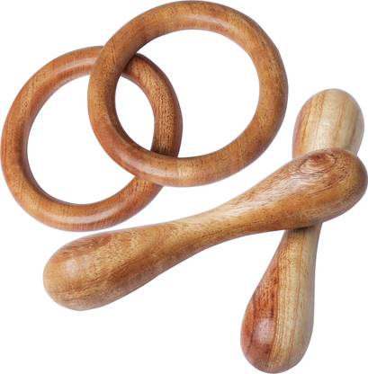 TINIGREEN Neem Wood Teethers for Baby Set of 4 | for 3 Months Baby |Two Ring Two Dumbbell Teether