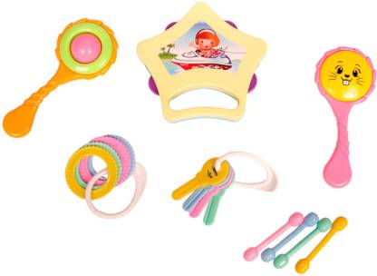 Virti Mini Me Colourful Toys for Newborn Baby - Set of 6 Teether
