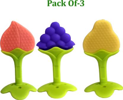 Ambiaim International Fruit Shape Silicone Teethers Soft Stick Chews Nibbler for Baby Dental Care Teether