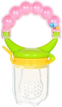 Enorme Baby Ring Style Food Fruit Feeder Nibbler Pacifier for Babies- Color May Vary Teether