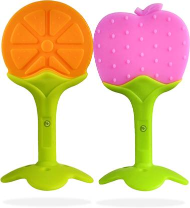 DaKos Fruits Shape Teethers for Baby, Baby Chew Toys & Mittens Teether