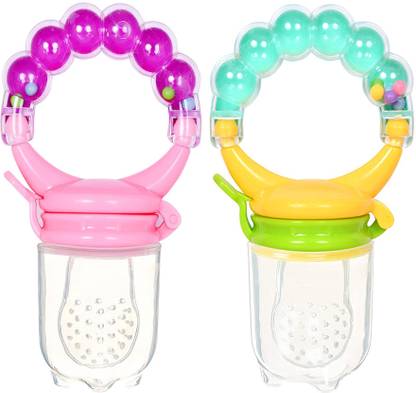 The Cheeky Kidzz Pack Of 2 Soft Silicon Nibbler with Rattle for Babies BPA Free Teether and Feeder