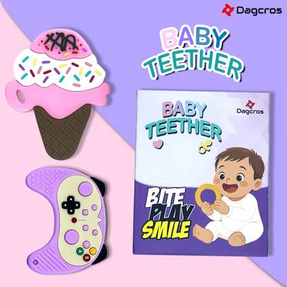 Dagcros Baby Teether Soft Rubber Teething Toys for Infants & Toddlers Fun Teether